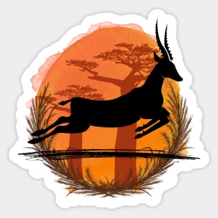 Gazelle Silhouette - Savannah Sticker